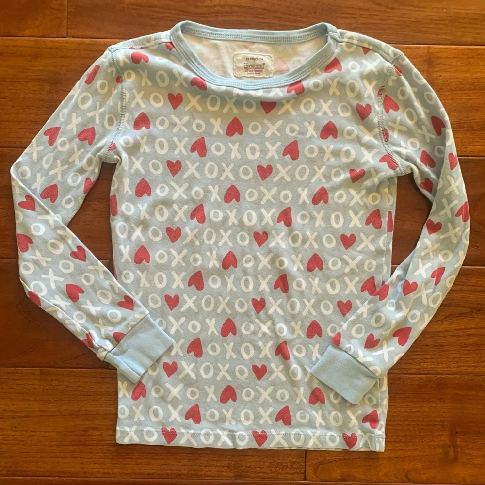 Crewcuts J.Crew Kids Pajama Sets Girls Size 8 Lot Long Sleeve 100% Cotton Hearts